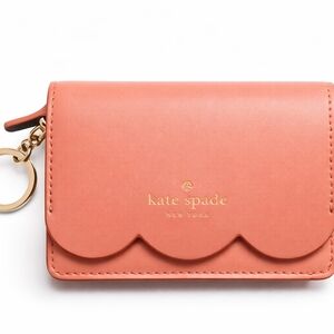 👜 Kate Spade Pink Scallop Keychain Wallet Coin Pouch Leather